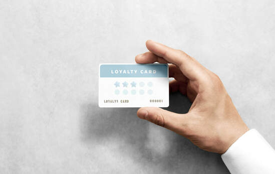 Hand hold discount card template with rounded corners
